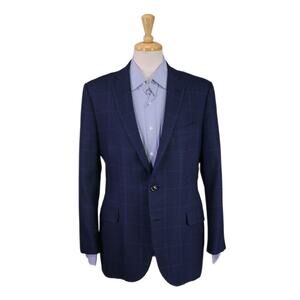 Brooks Brothers Royal Blue Plaid 2-Btn Wool Sportcoat Blazer 42R